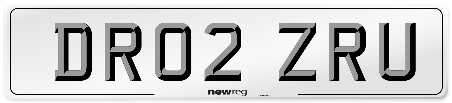 DR02 ZRU Number Plate from New Reg